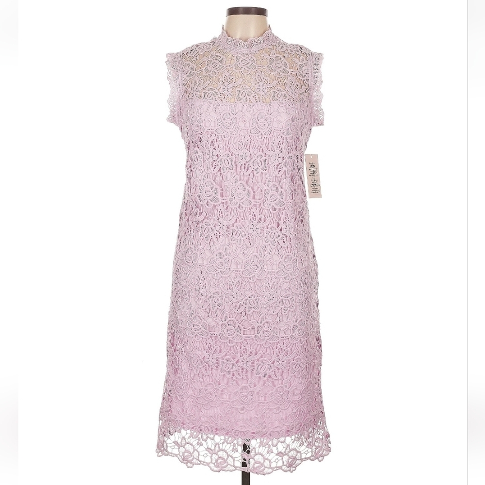 Nanette Lepore Floral Lace Sheath Dress, Sugar Plum Size 10